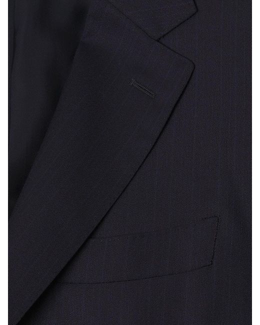 Canali Black Modern-Fit Solid Wool Two-Button Suit for men