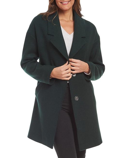 Nine West Relaxed Fit Wool Blend Overcoat in Black Lyst UK