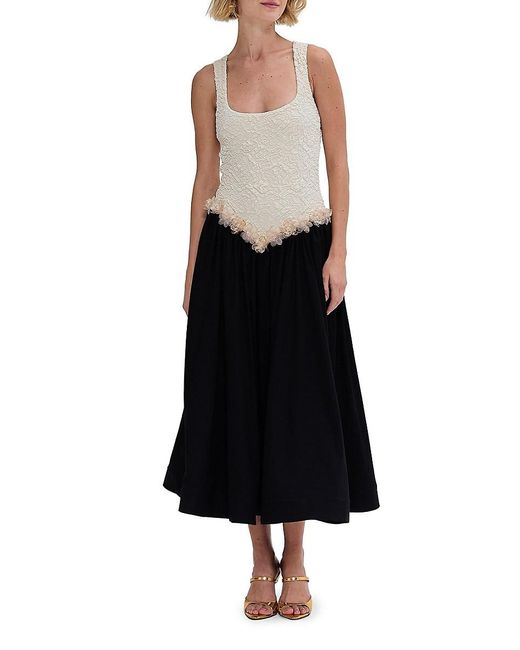 PATBO Black Papillon Jacquard Midi-Dress