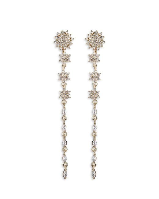 Eye Candy LA White Luxe Solan Goldtone & Cubic Zirconia Dangle Earrings