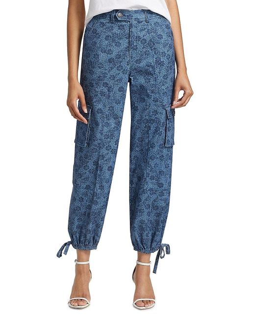 Cinq À Sept Blue Zola Floral Denim Pants