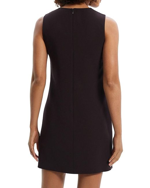 Theory Red Crepe Shift Minidress