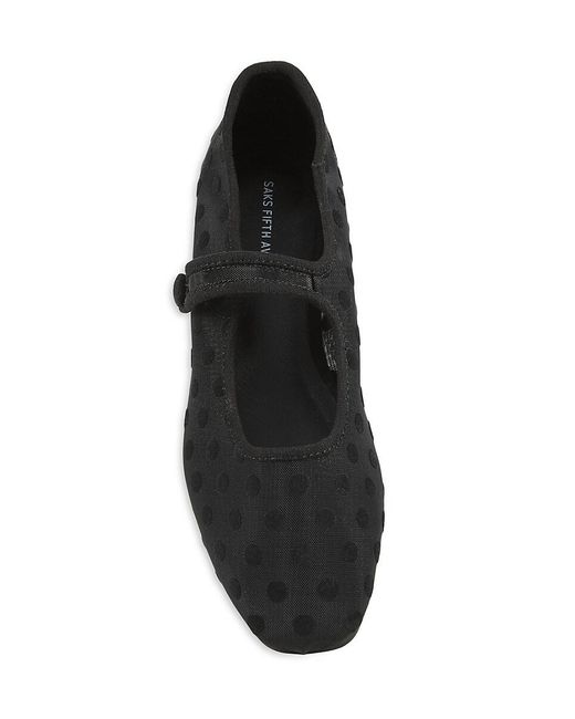 Saks Fifth Avenue Black Dot Ballet Flats