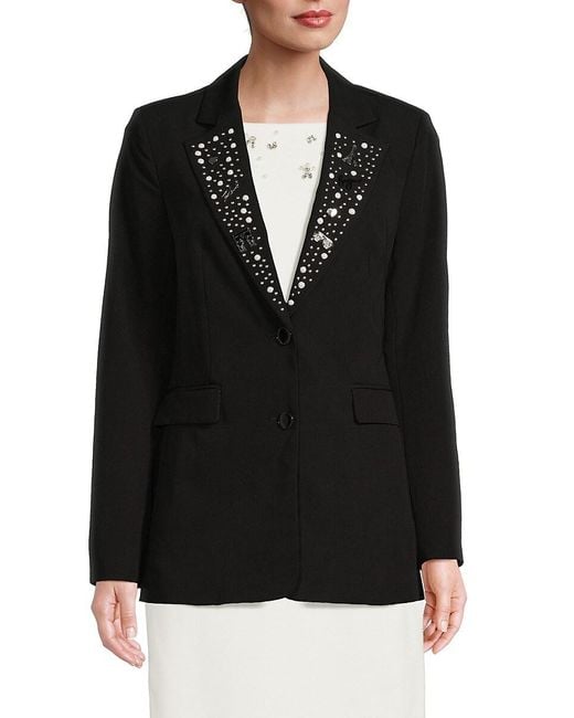 Karl Lagerfeld Black Pin Embellished Blazer