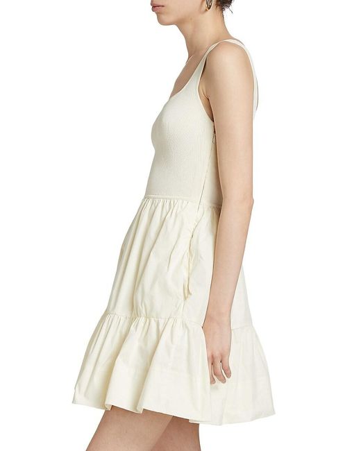 Tanya Taylor White Josephina Tiered Minidress