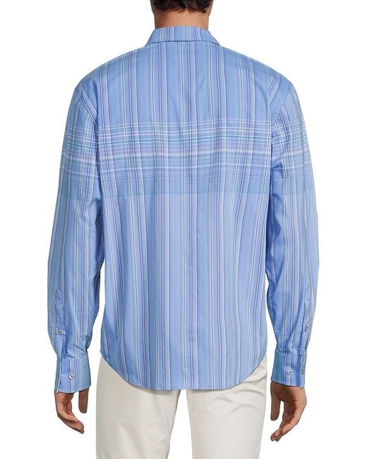 Tommy Bahama Blue 'Sarasota Multistriped Stretch Shirt for men
