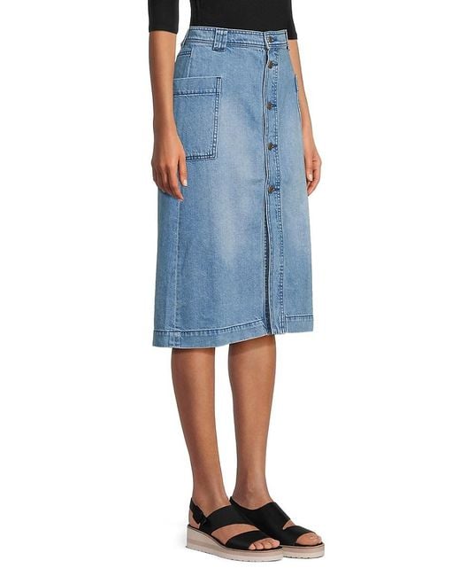 Joe's Jeans Blue Denim Cargo Midi Skirt