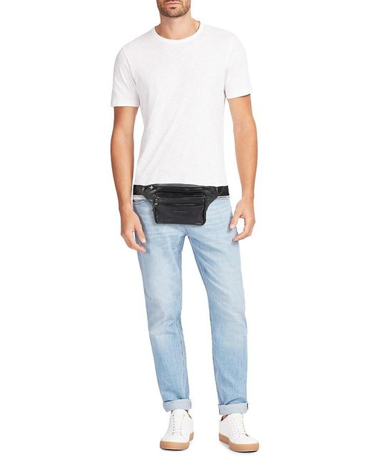 Karl Lagerfeld Black Leather Belt Bag for men