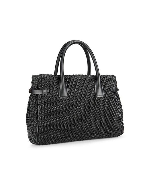 Sam Edelman Black Rowan Braided Top Handle Bag