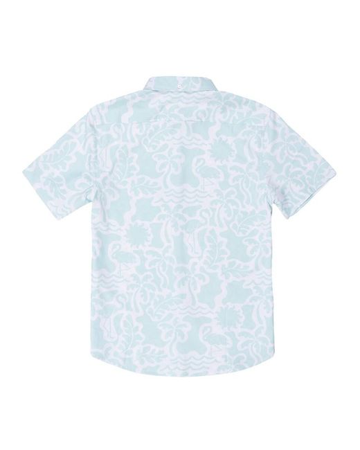 Vintage Summer Blue 4-Way Stretch Printed Shirt for men