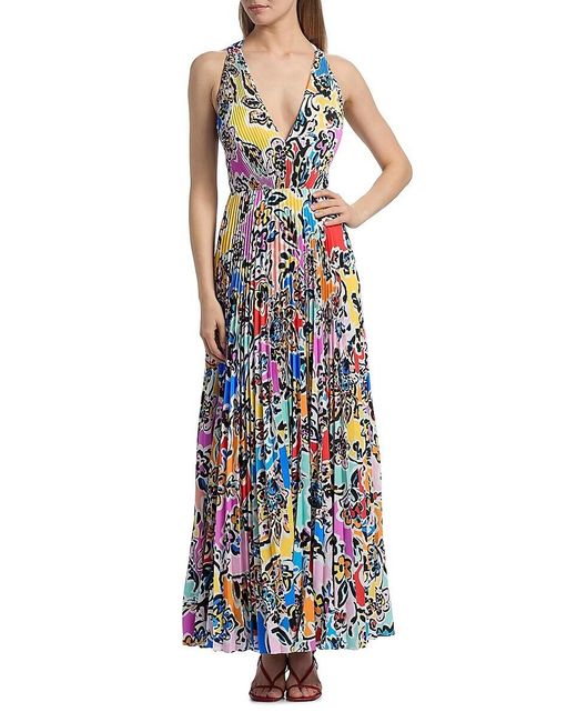MILLY Women's Blue Oria Oasis Pleated Dress