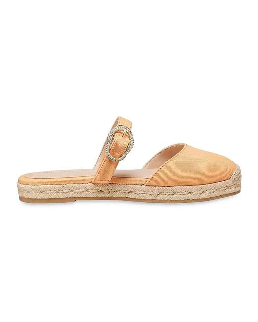 Stuart Weitzman White Crystal Buckle Espadrilles