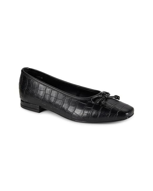Saks Fifth Avenue Black Martine Textured Ballet Flats