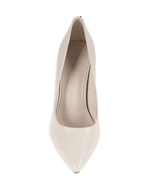 Karl Lagerfeld White Royale Leather Pumps