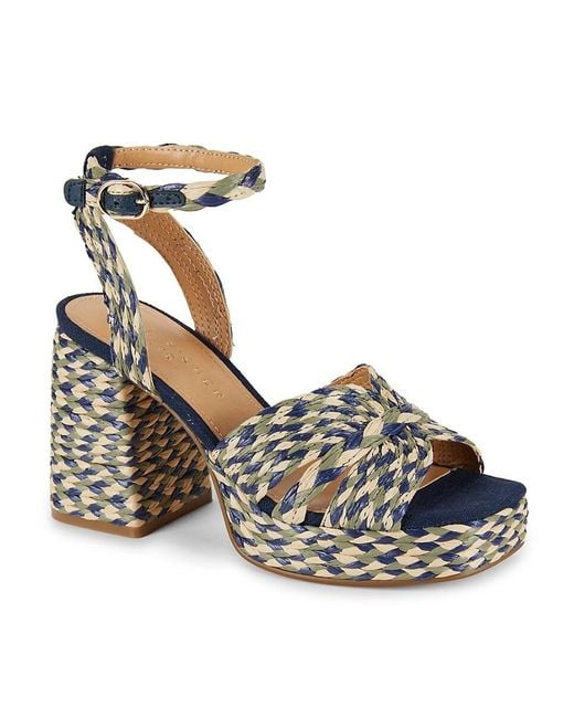 Marc Fisher Metallic Janie 100Mm Woven Raffia Sandals