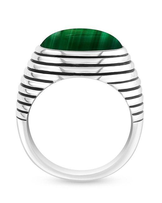 Effy Green Sterling & Malachite Dome Ring for men