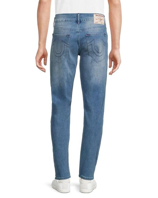 True Religion Blue Geno Whiskered Skinny Jeans for men