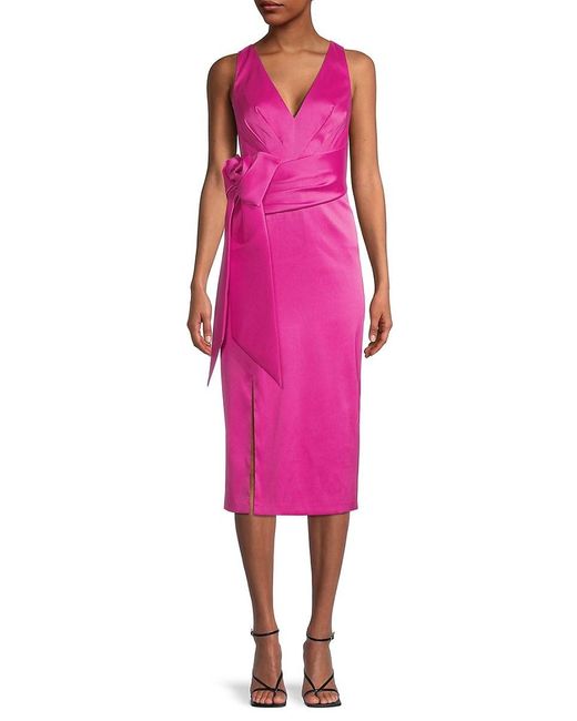 Adrianna Papell Bow Sash Sheath Dress in Pink Lyst UK