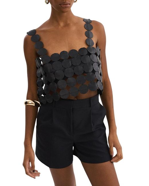 Lamarque Black Resort 23 Finley Leather Laser-Cut Croptop