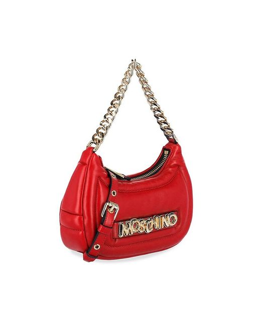 Moschino Red Balloon Leather Shoulder Bag