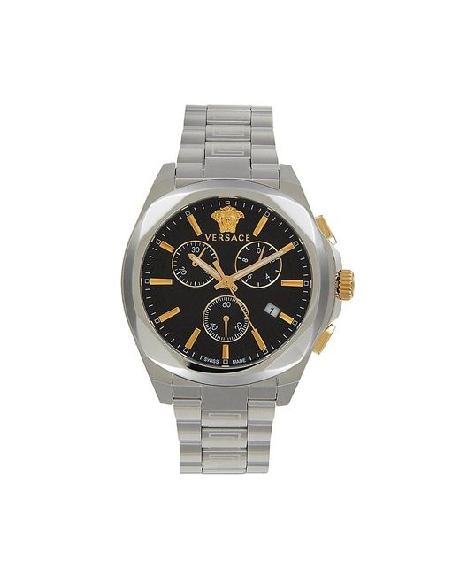 Versace Gray 40mm Two Tone Stainless Steel Medusa Chronograph Bracelet Watch
