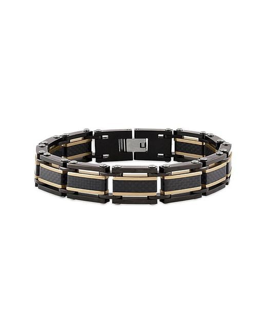 Esquire Black Two Tone Stainless Steel Bracelet for men