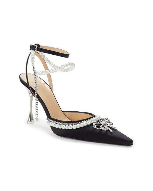 Mach & Mach Sophie Faux Pearl Embellished Pumps in White | Lyst