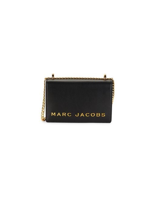 Marc Jacobs Mini Double Take Leather Logo Crossbody Bag in Black Lyst