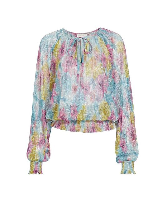 Ramy Brook Blue Hawkins Watercolor Blouse