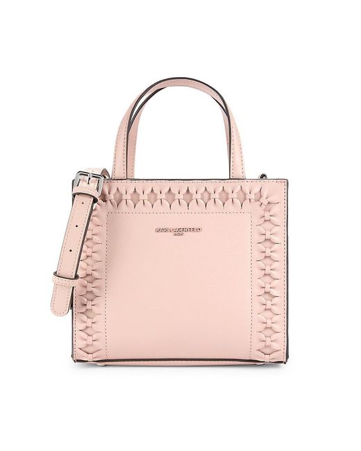 Karl Lagerfeld Pink Nouveau Leather Crossbody Bag