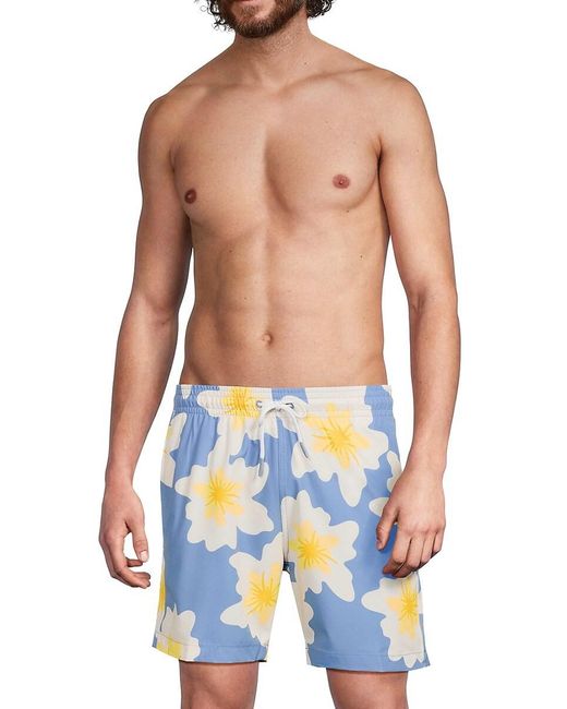 Trunks Surf & Swim Blue Sano Stretch Floral Swim Shorts for men