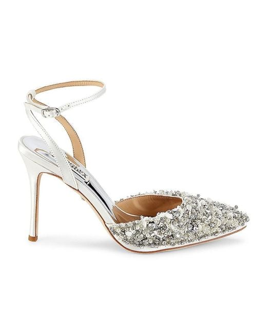 Badgley Mischka Nicolitie Embellished Ankle Strap Pumps in Badgley Mischka Nicolitie Embellished Ankle Strap Pumps in