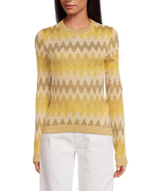 Missoni Yellow Chevron Crewneck Sweater