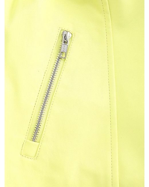 Susana Monaco Yellow 'Faux Leather Moto Jacket