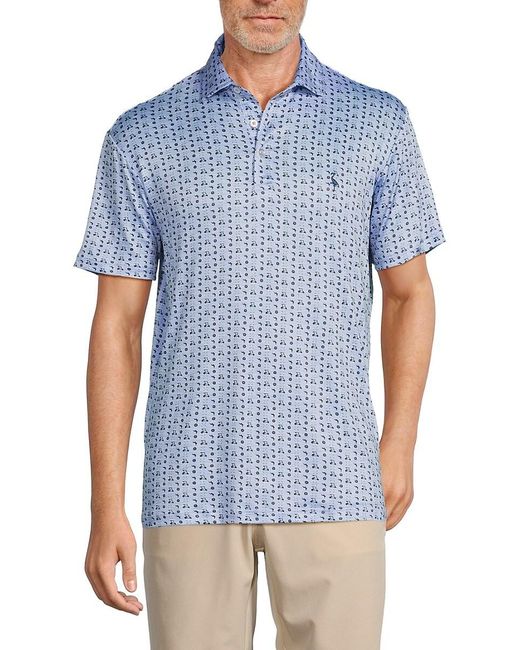 Tailorbyrd Blue Golf Carts Performance Polo for men