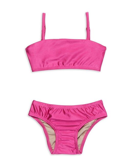 PQ Swim Little Girl's & Girl's Gigi 2piece Solid Swim Set in Pink Lyst