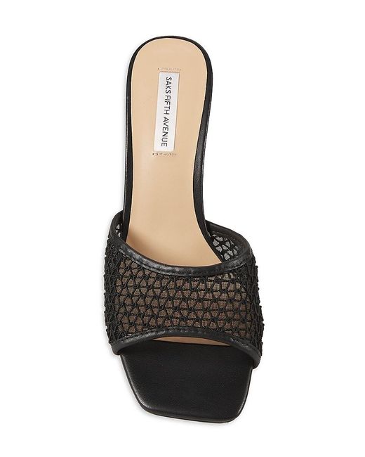 Saks Fifth Avenue Black Gianna 76Mm Mesh Sandals