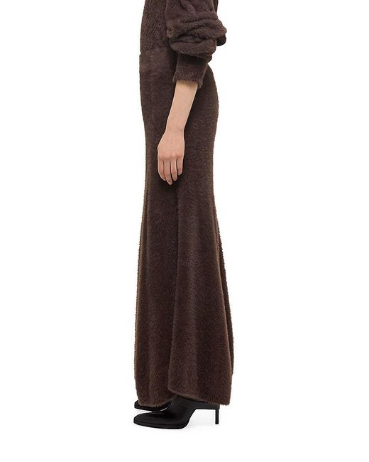 Helmut Lang Brown Grunge Eyelash Maxi Skirt