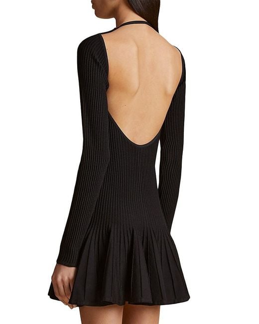 Khaite Black Mamie Ribbed-Knit Minidress