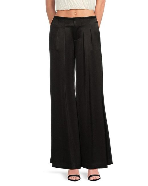 Alice + Olivia Black Eloise Pleated Pants