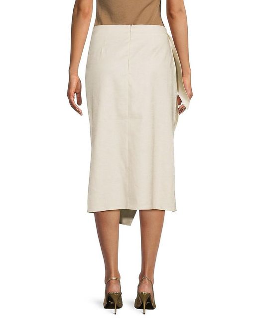 Rails Natural Cressida Tie Linen Blend Knee Length Skirt