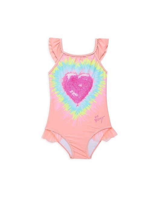 Betsey Johnson Little Girl s Sequin One Piece Swimsuit in Pink Lyst