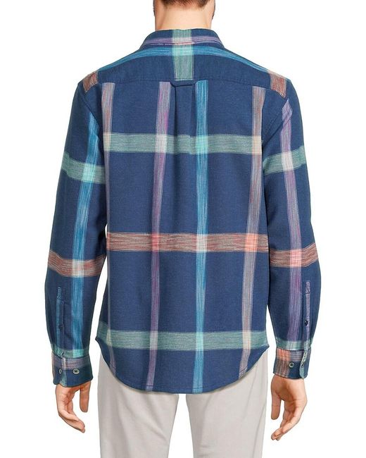 Tommy Bahama Blue 'Canyon Beach Windowpabe Check Button Down Shirt for men