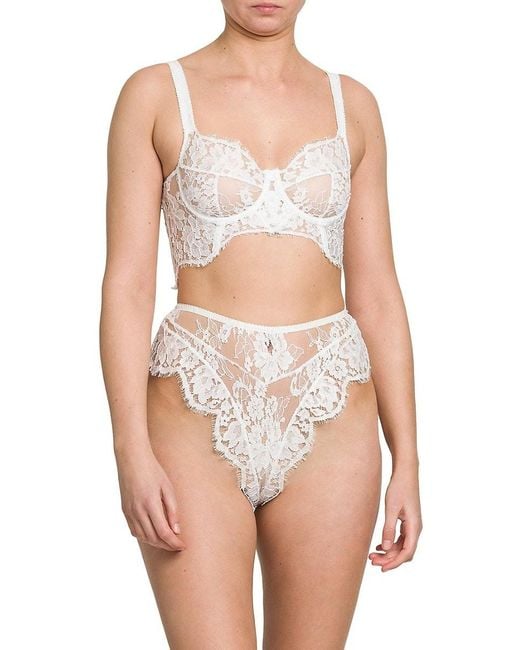 Dolce & Gabbana White Lace Longline Bra