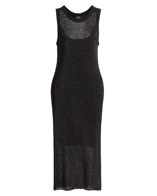 If Only Studio Black Metallic Knit Scoopneck Midi-Dress