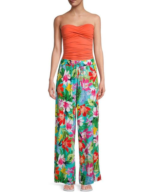 La Blanca Floral-print Wide-leg Pants - Lyst