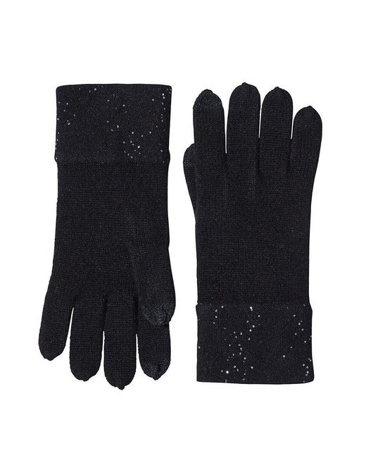 Sofia Cashmere Sequin Cashmere Touchscreen Gloves in Black Lyst