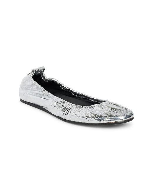 Isabel Marant White Belna Leather Ballet Flats