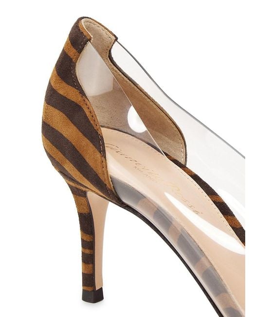 Gianvito Rossi Metallic 100Mm Suede Stiletto Pumps