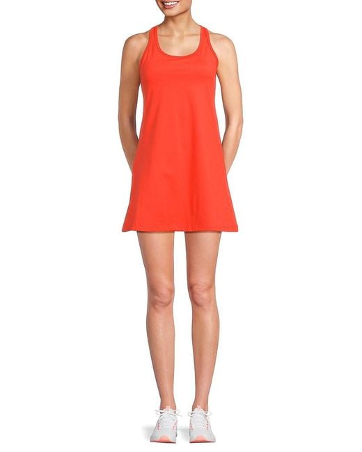 DKNY Red Kyhl Solid Mini Tennis Dress
